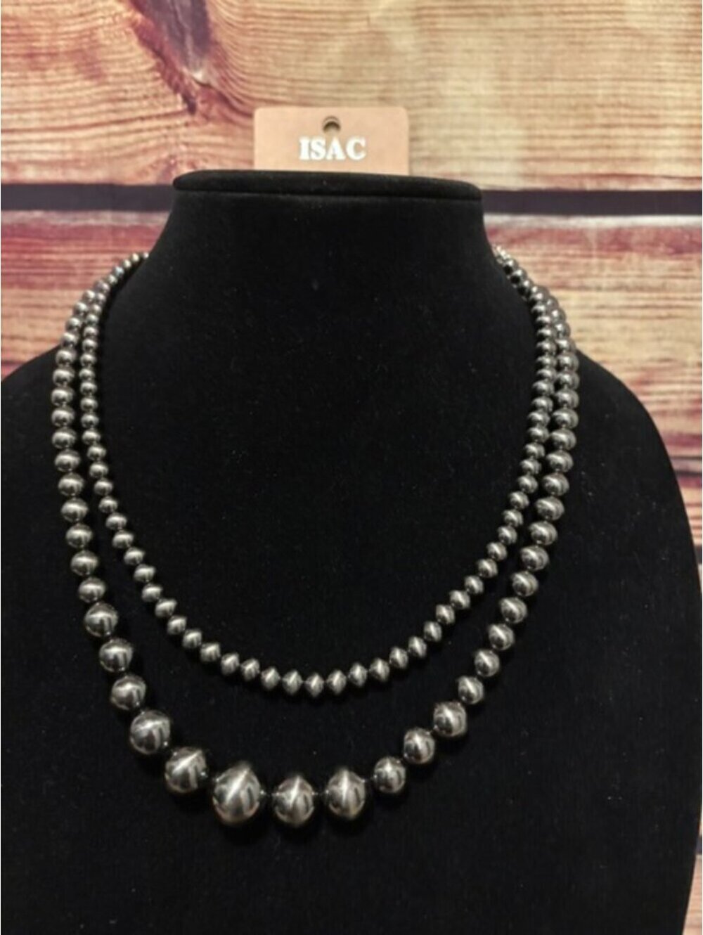 ISAC Western Handmade  Navajo Style 2-Strand Navajo Style Necklace  16"-21"